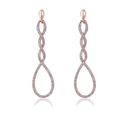 Orphelia® 'Aurora' Dames Zilver 925 925 Oorhangers - Rosékleurig ZO-7459