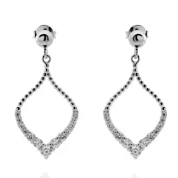 Orphelia® 'Grace' Women's Sterling Silver Drop Earrings - Silver ZO-7493