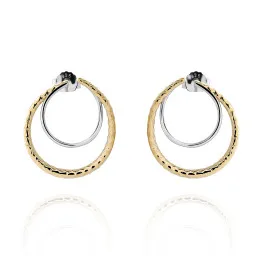 Orphelia® 'Bastien' Damen Sterling Silber Ohrstecker - Silber/Gold ZO-7499
