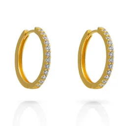 Orphelia® 'Fay' Women's Sterling Silver Hoop Earrings - Gold ZO-7557/G