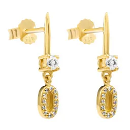 Orphelia® 'Lily' Dames Zilver 925 925 Oorhangers - Goudkleurig ZO-7582/G