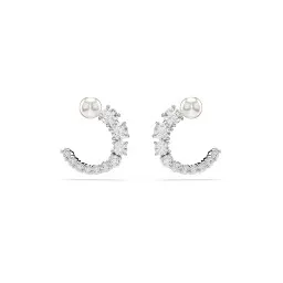 Swarovski® 'Matrix' Femmes Métall Créoles - Argent 5692260