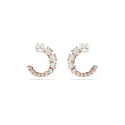 Swarovski® 'Matrix' Femmes Métal plaqué Créoles - Rosé 5692264