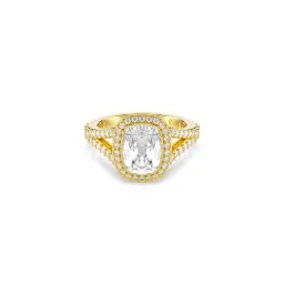 Swarovski 'Una Angelic Cushion' Damen Verchromtem Metall Ring - Gold 5762627