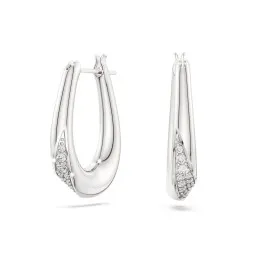 Swarovski 'Classica' Women's Sterling Silver Hoop Earrings - Silver 5743474