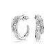 Swarovski 'Vienna Swan' Women's Base Metal Hoop Earrings - Silver 5749069