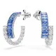Swarovski® 'Matrix' Women's Base Metal Hoop Earrings - Silver 5722459