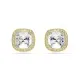 Swarovski 'Una Angelic Cushion' Women's Gold Plated Metal Stud Earrings - Gold 5764762
