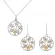 Orphelia® 'Oceane' Damen Sterling Silber Set: Halskette-Anhanger + Ohrringe - Silber SET-7090/1