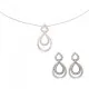 Orphelia® 'Amber' Women's Sterling Silver Set: Chain-Pendant + Earrings - Silver SET-7092
