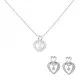 Orphelia® 'Loreta' Women's Sterling Silver Set: Chain-Pendant + Earrings - Silver SET-7126