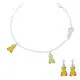 Orphelia® 'Bear' Child's Sterling Silver Set: Bracelet + Earrings - Silver SET-7140/YE