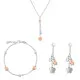 Orphelia® 'Lorelei' Damen Sterling Silber Set: Halskette + Armband + Ohrringe - Silber/Rosa SET-7386