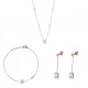 Orphelia® 'Elodie' Damen Sterling Silber Set: Halskette + Armband + Ohrringe - Rosé SET-7419