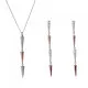 Orphelia® 'Aada' Damen Sterling Silber Set: Necklace + Earrings - Silber/Rosa SET-7433