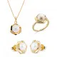 Orphelia® 'Aliva' Women's Sterling Silver Set: Necklace + Earrings + Ring - Gold SET-7469/G