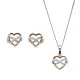 Orphelia® 'Jasmina' Damen Sterling Silber Set: Halskette-Anhanger + Ohrringe - Silber/Rosa SET-7483