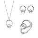 Orphelia® 'Antoine' Dames Zilver 925 925 Set: Ketting + Oorbellen + Ring - Wit SET-7503