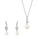 Orphelia® 'Clara' Women's Sterling Silver Set: Chain-Pendant + Earrings - Silver SET-7515