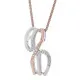 Orphelia® 'Sally' Women's Sterling Silver Chain with Pendant - Silver/Rose ZH-7230