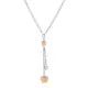 Orphelia® 'Lorelei' Women's Sterling Silver Chain with Pendant - Silver/Rose ZK-7386