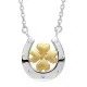 Orphelia® 'Signature' Women's Sterling Silver Chain with Pendant - Silver/Gold ZK-7517