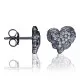 Orphelia® 'Hazel' Women's Sterling Silver Stud Earrings - Black ZO-7082/2