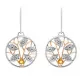 Orphelia® 'Oceane' Women's Sterling Silver Drop Earrings - Silver/Rose ZO-7090/1