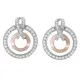 Orphelia® 'Azalea' Women's Sterling Silver Drop Earrings - Silver/Rose ZO-7095/1