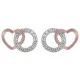 Orphelia® 'Ely' Women's Sterling Silver Stud Earrings - Silver/Rose ZO-7286