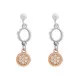 Orphelia® 'Maite' Women's Sterling Silver Drop Earrings - Silver/Rose ZO-7376