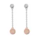Orphelia® 'Aurelie' Women's Sterling Silver Drop Earrings - Silver/Rose ZO-7385