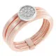 Orphelia® Women's Sterling Silver Ring - Silver/Rose ZR-7283