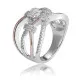 Orphelia® Women's Sterling Silver Ring - Silver/Rose ZR-7450
