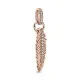 Pandora® Pandora Passions 'Feather' Women's Gold Plated Metal Charm - Rose 789550C01