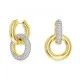 Swarovski® 'Dextera' Women's Gold Plated Metal Hoop Earrings - Gold 5668818