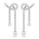 Swarovski® 'Matrix' Women's Base Metal Drop Earrings - Silver 5692417