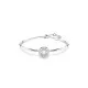 Swarovski® 'Dextera Round' Women's Base Metal Bracelet - Silver 5733399
