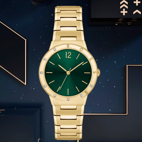 Dress women’s watch gift under $200 – elegant gold-tone timepiece