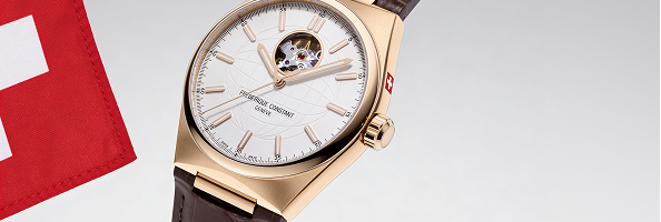 Swiss made luxury watch with white dial